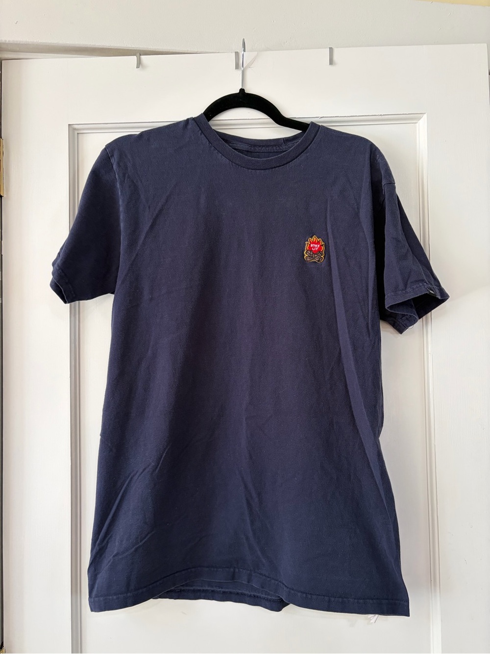 Vans Navy Short Sleeve Tee with Small Crest Patch